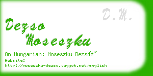 dezso moseszku business card